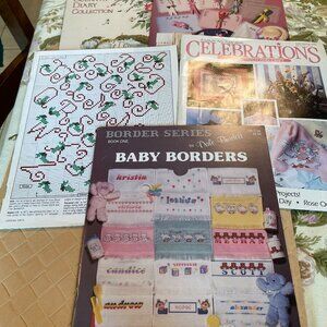 Lot of 5 Miscellaneous Pattern Books with Counted Cross Stitch Patterns